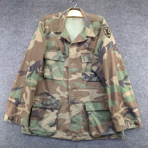 U.S. Army Woodland Camouflage Pattern Combat Coat Size M-Long Cotton Nylon Blend - Picture 6 of 16